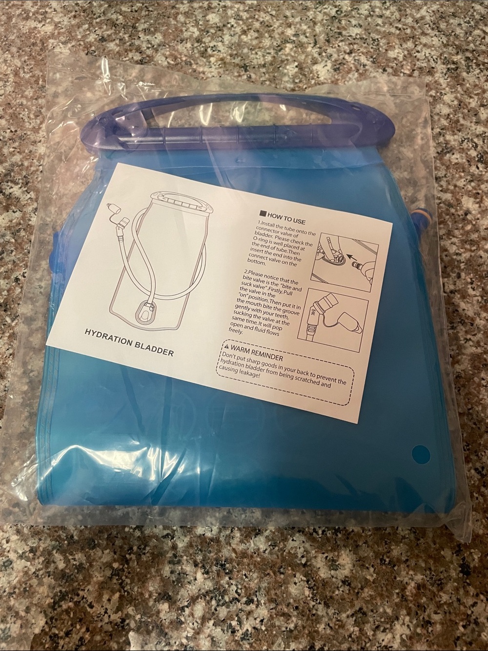 Blue Hydration Bladder with Handle
